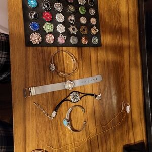 Silver and Black Jewelry Set